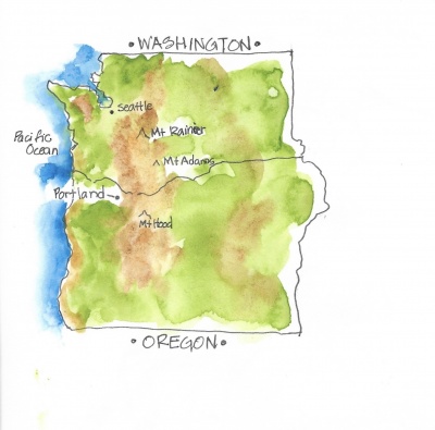 Map Oregon & Washington